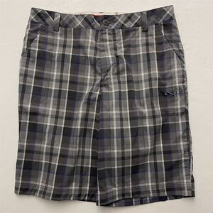 PUMA Dry Cell 32 x 10.5" Plaid Golf Tech Bermudas Shorts Shirt Grip Waist 558048